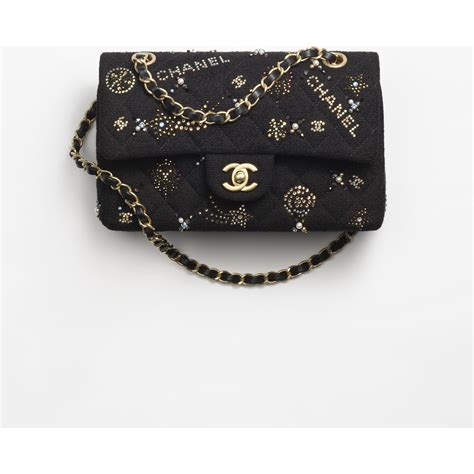 chanel black caviar pouch|Small classic handbag, Grained calfskin & gold.